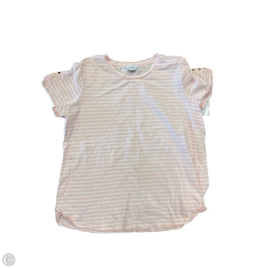 Top Short Sleeve By Liz Claiborne In Striped Pattern, Size: Xxl