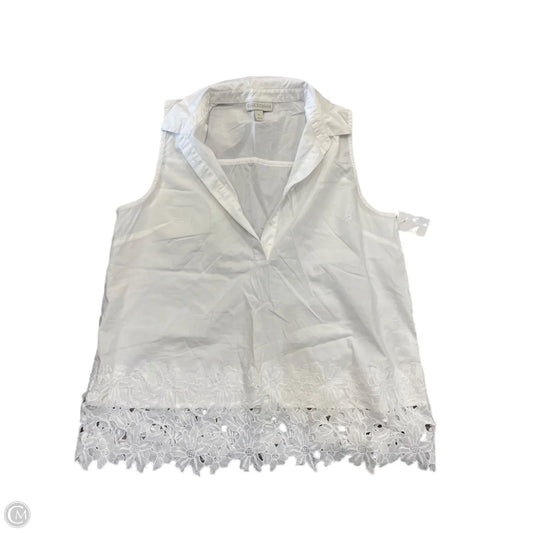 Blouse Sleeveless By Dana Buchman In White, Size: L