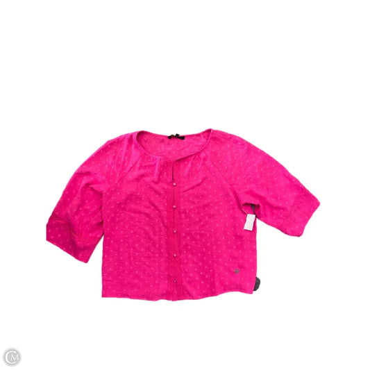 Top 3/4 Sleeve By Adrienne Vittadini In Pink, Size: Xl