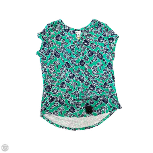 Top Short Sleeve By Liz Claiborne In Green, Size: M