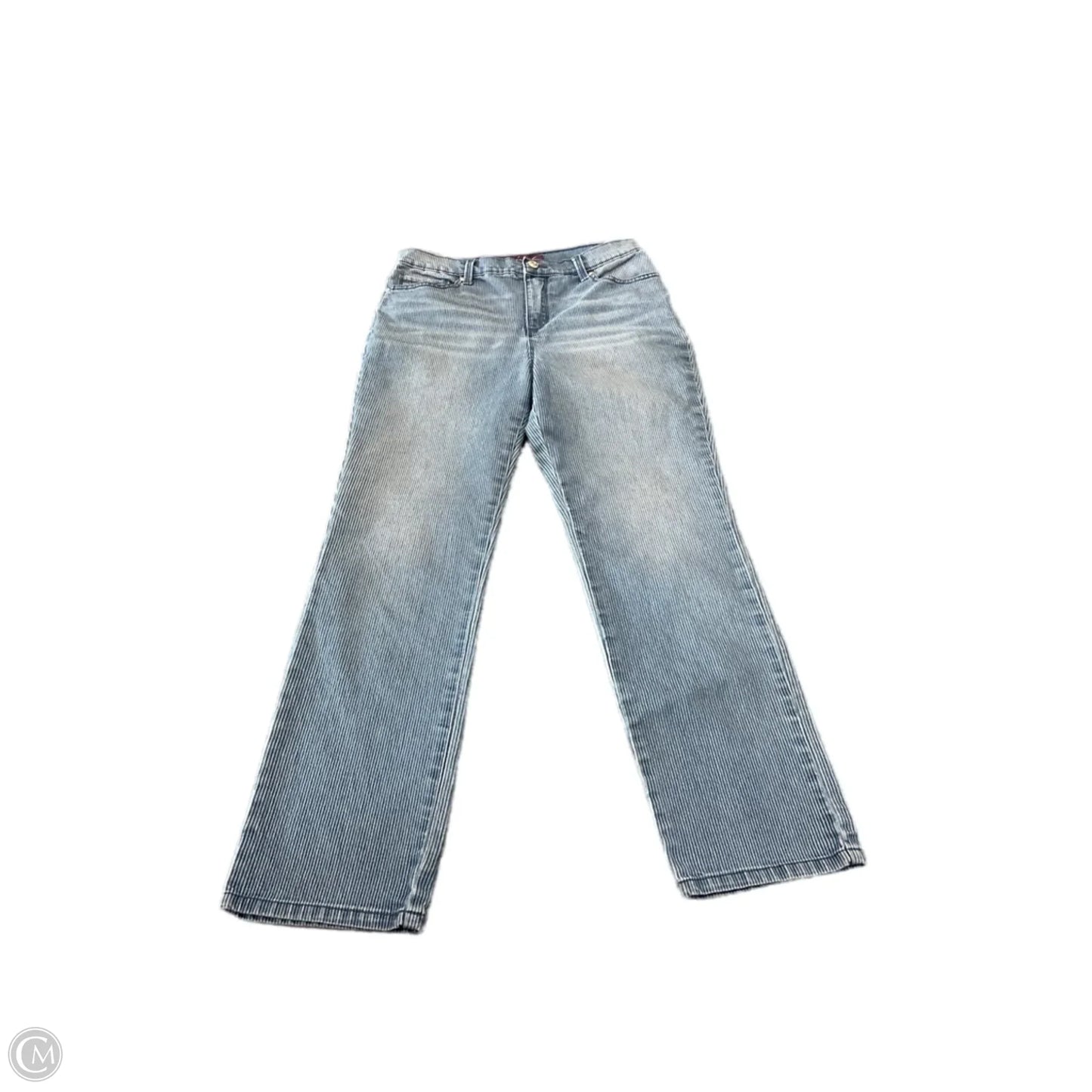 Jeans Straight By Gloria Vanderbilt In Striped Pattern, Size: 6