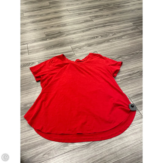 Top Short Sleeve By Ava & Viv In Red, Size: 2x