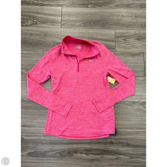Athletic Top Long Sleeve Collar By Under Armour In Pink, Size: M