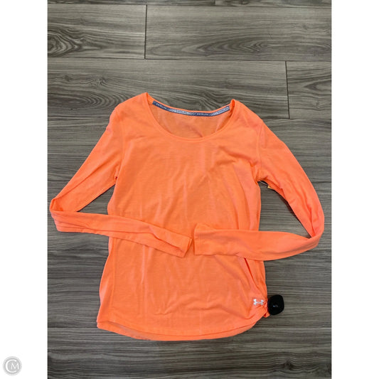 Top Long Sleeve By Under Armour In Orange, Size: S