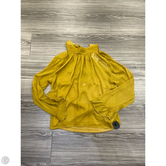 Blouse Long Sleeve By Anthropologie In Yellow, Size: S