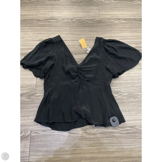 Blouse Short Sleeve By A New Day In Black, Size: M
