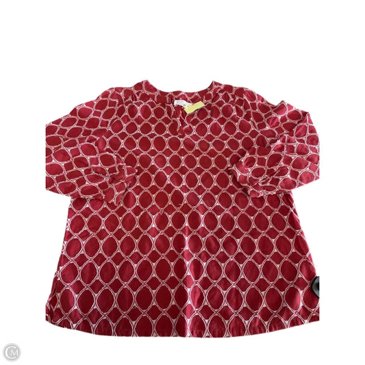 Top Long Sleeve By Time And Tru In Red, Size: M