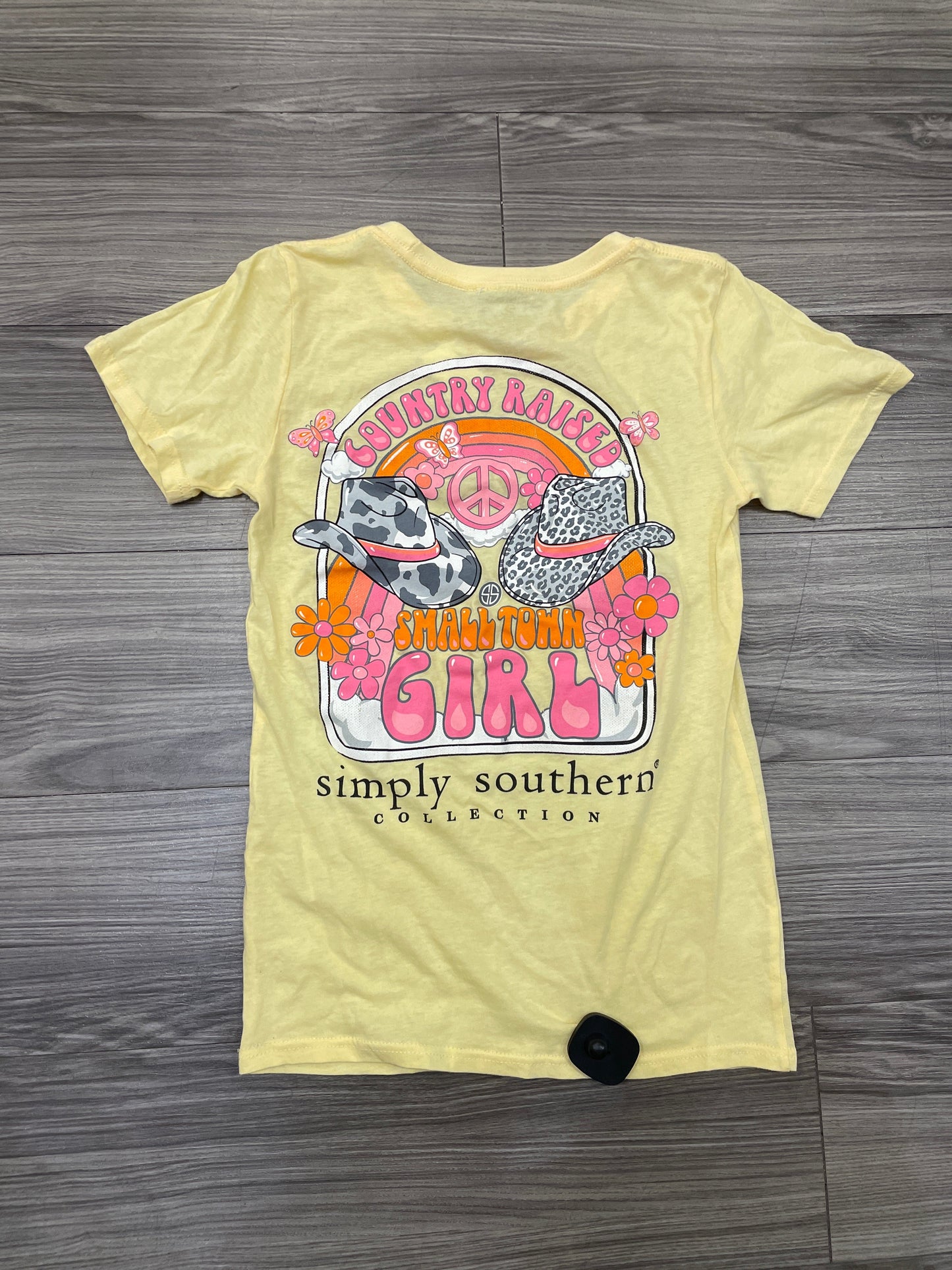 Top Short Sleeve Basic By Simply Southern In Yellow, Size: S