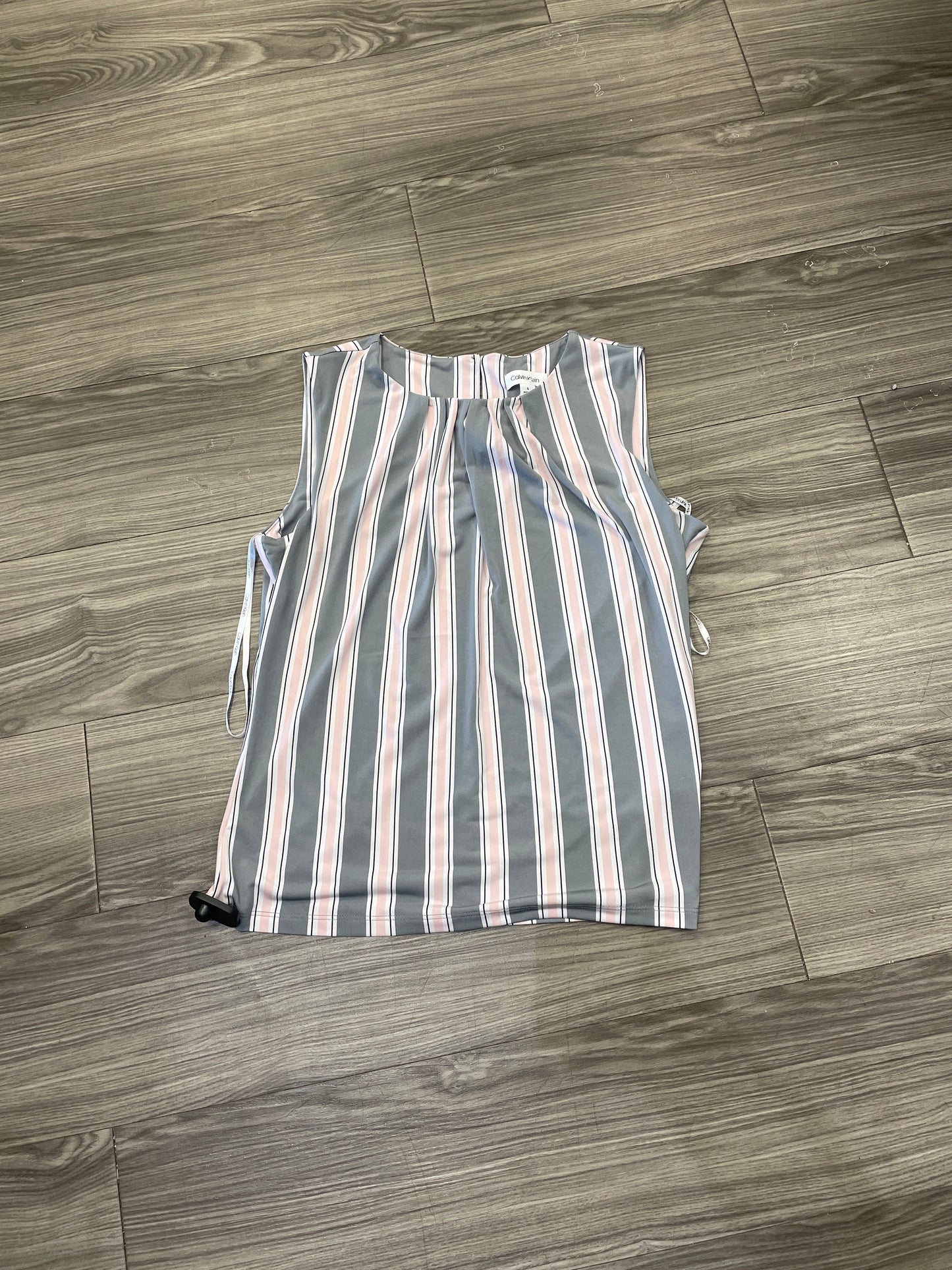 Tank Top By Calvin Klein In Striped Pattern, Size: L