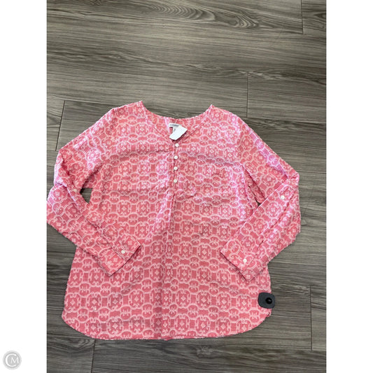 Top Long Sleeve By Croft And Barrow In Coral, Size: Xl