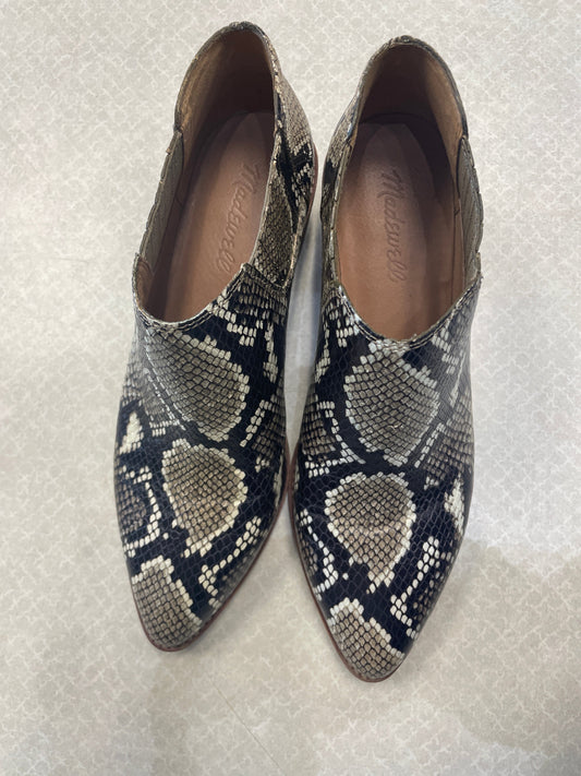 Boots Ankle Heels By Madewell In Snakeskin Print, Size: 7.5