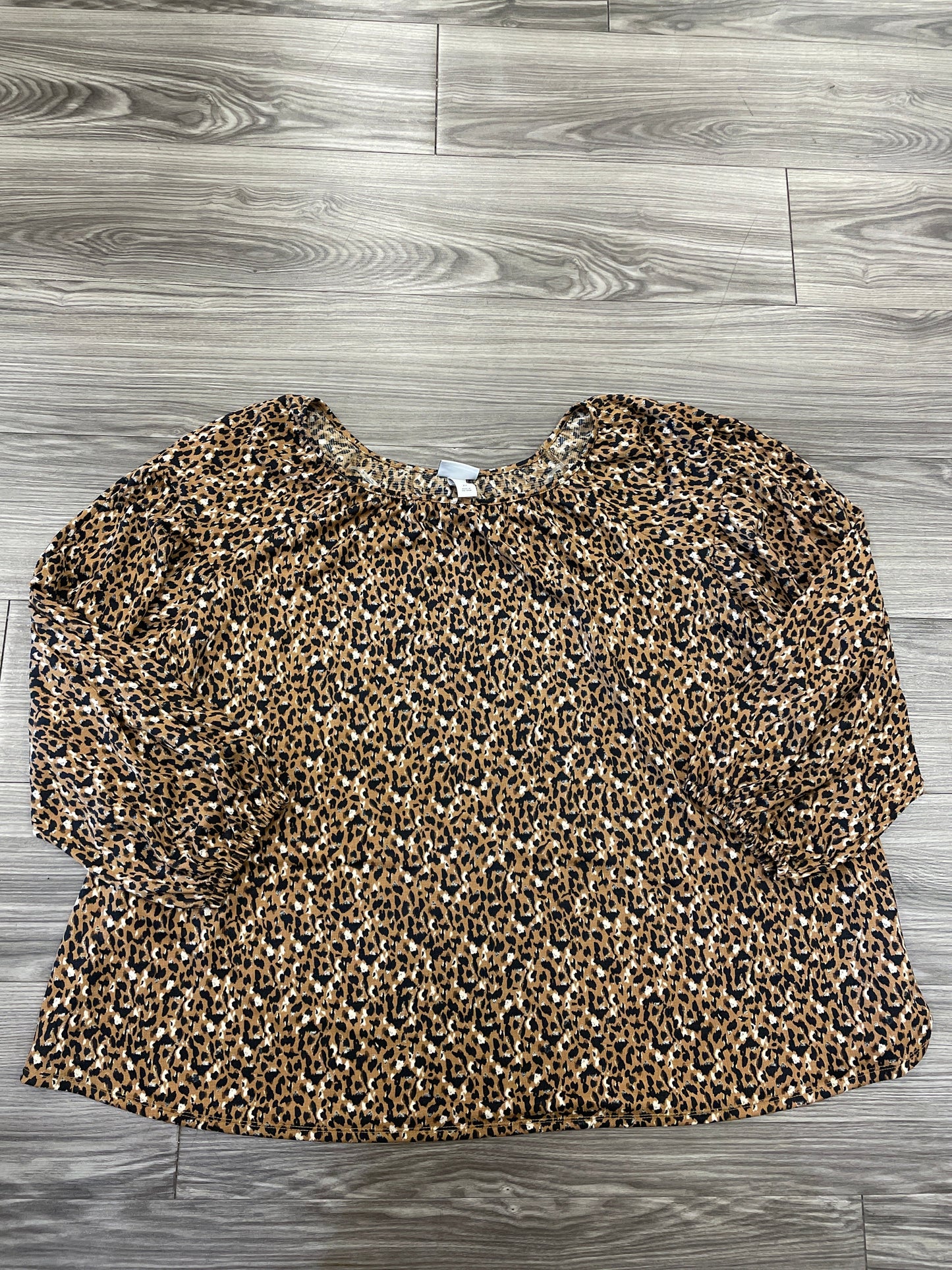 Animal Print Top Long Sleeve Ava & Viv, Size 2x