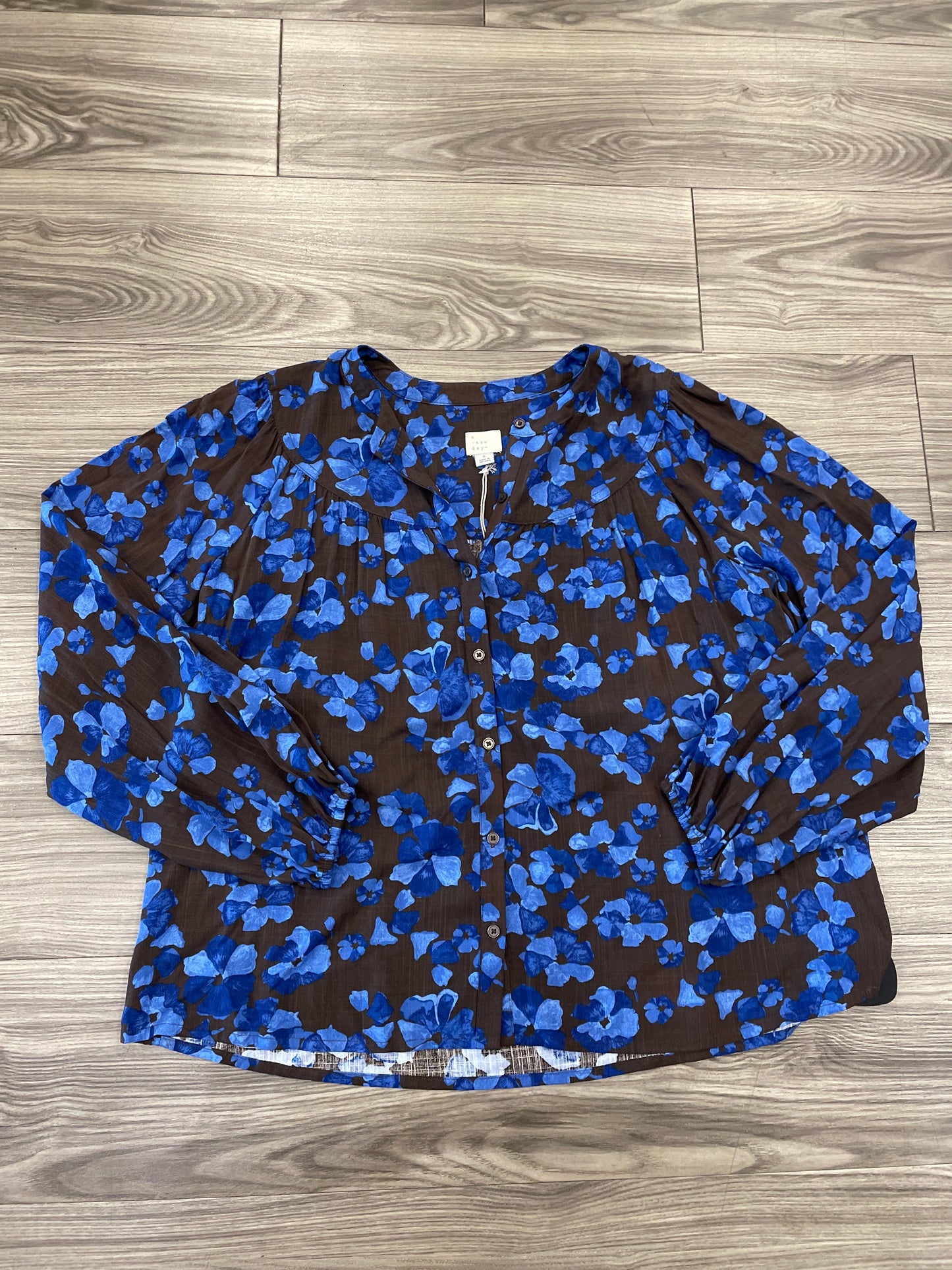 Blue Top Long Sleeve A New Day, Size S