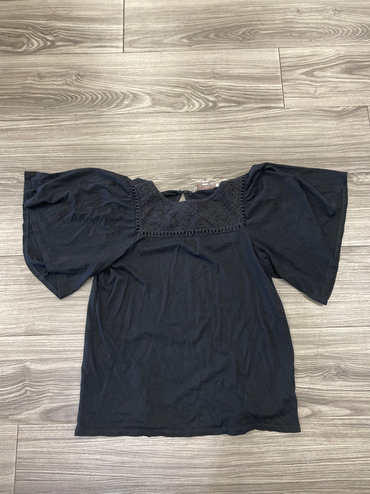 Black Top Short Sleeve Loft, Size Xs