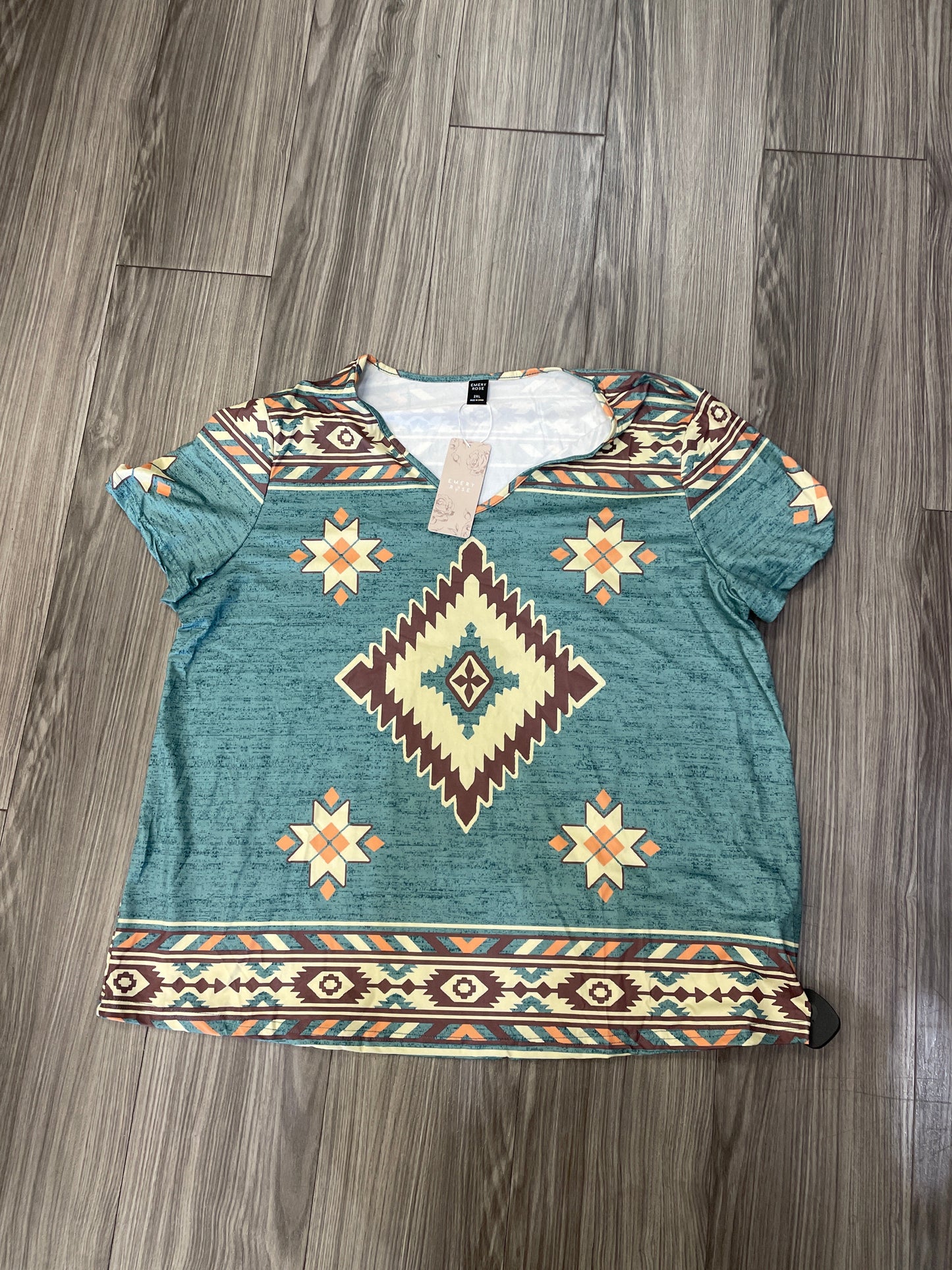 Top Short Sleeve By Clothes Mentor In Green, Size: 2x