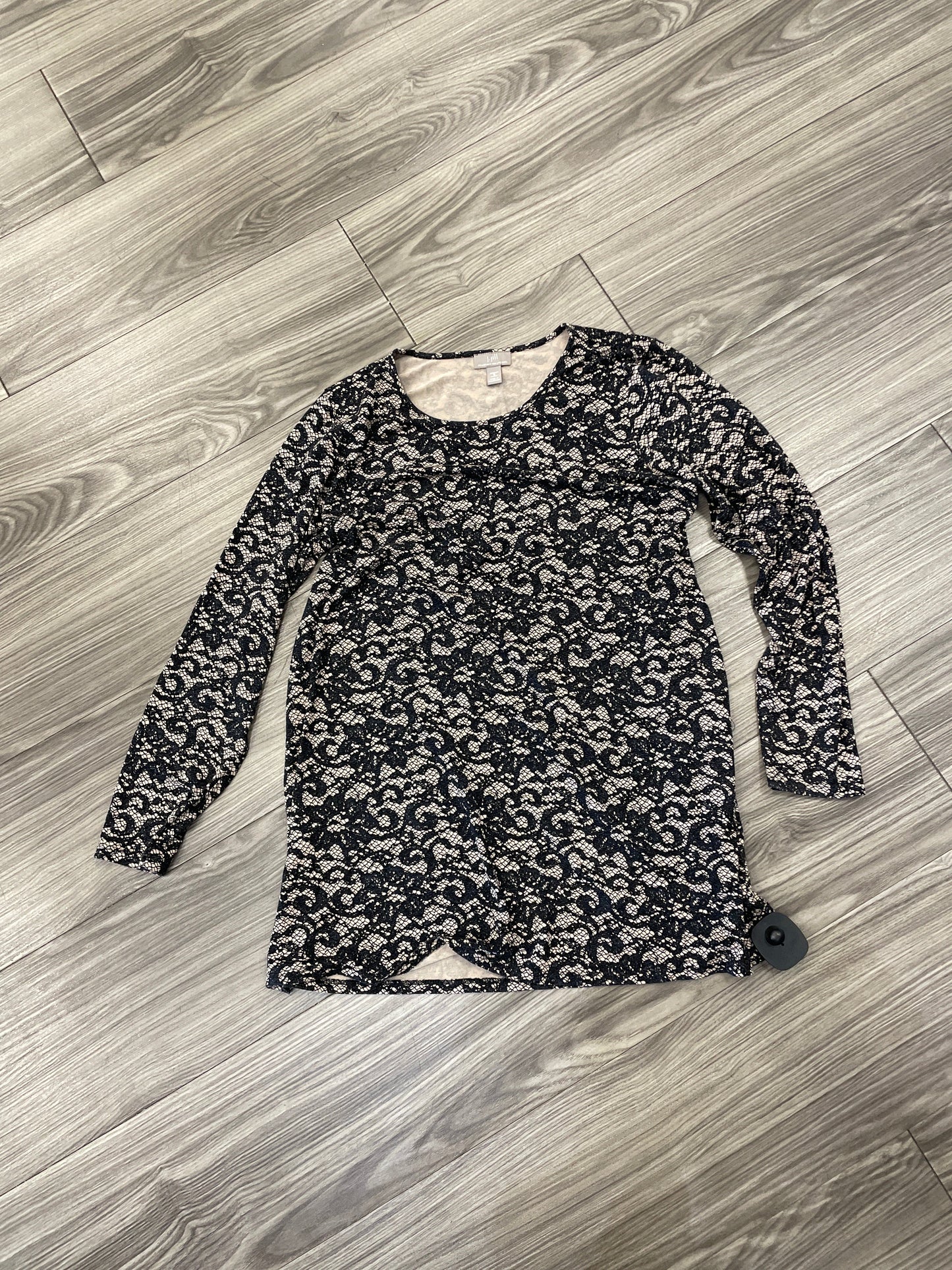 Top Long Sleeve By J. Jill In Black & Tan, Size: S