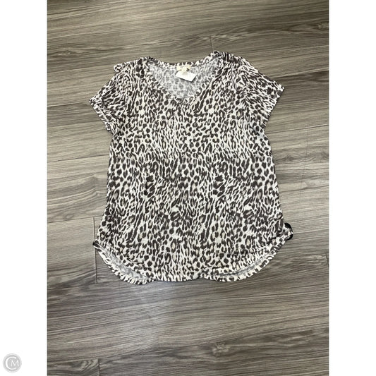 Top Short Sleeve By Style And Company In Animal Print, Size: Xl