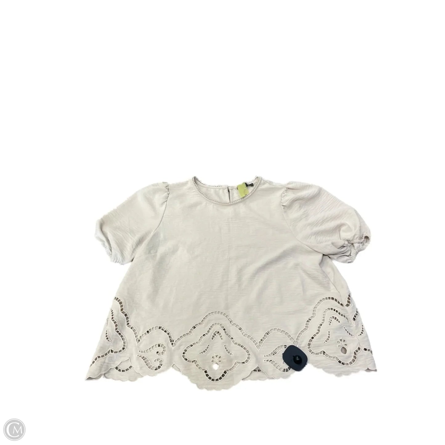 Top Short Sleeve By Adrianna Papell In Tan, Size: M