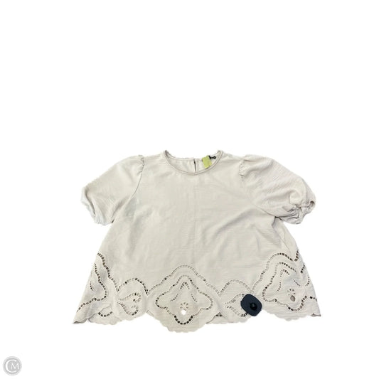 Top Short Sleeve By Adrianna Papell In Tan, Size: M