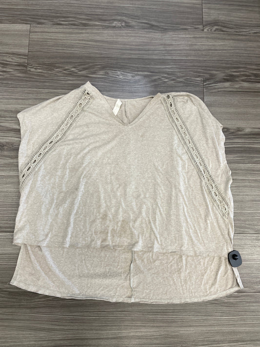 Tan Top Short Sleeve Clothes Mentor, Size L