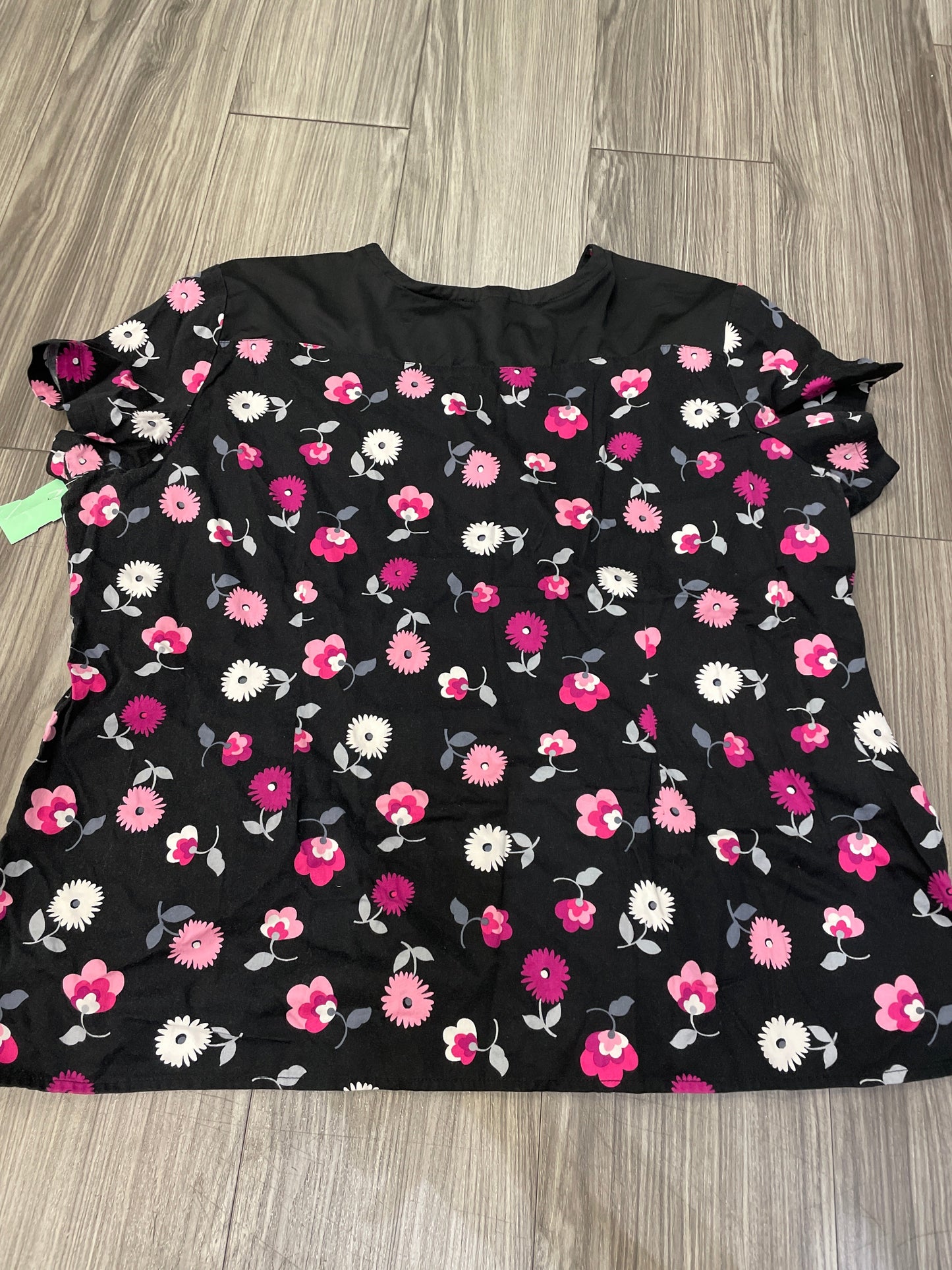 Floral Print Top Short Sleeve Clothes Mentor, Size 2x