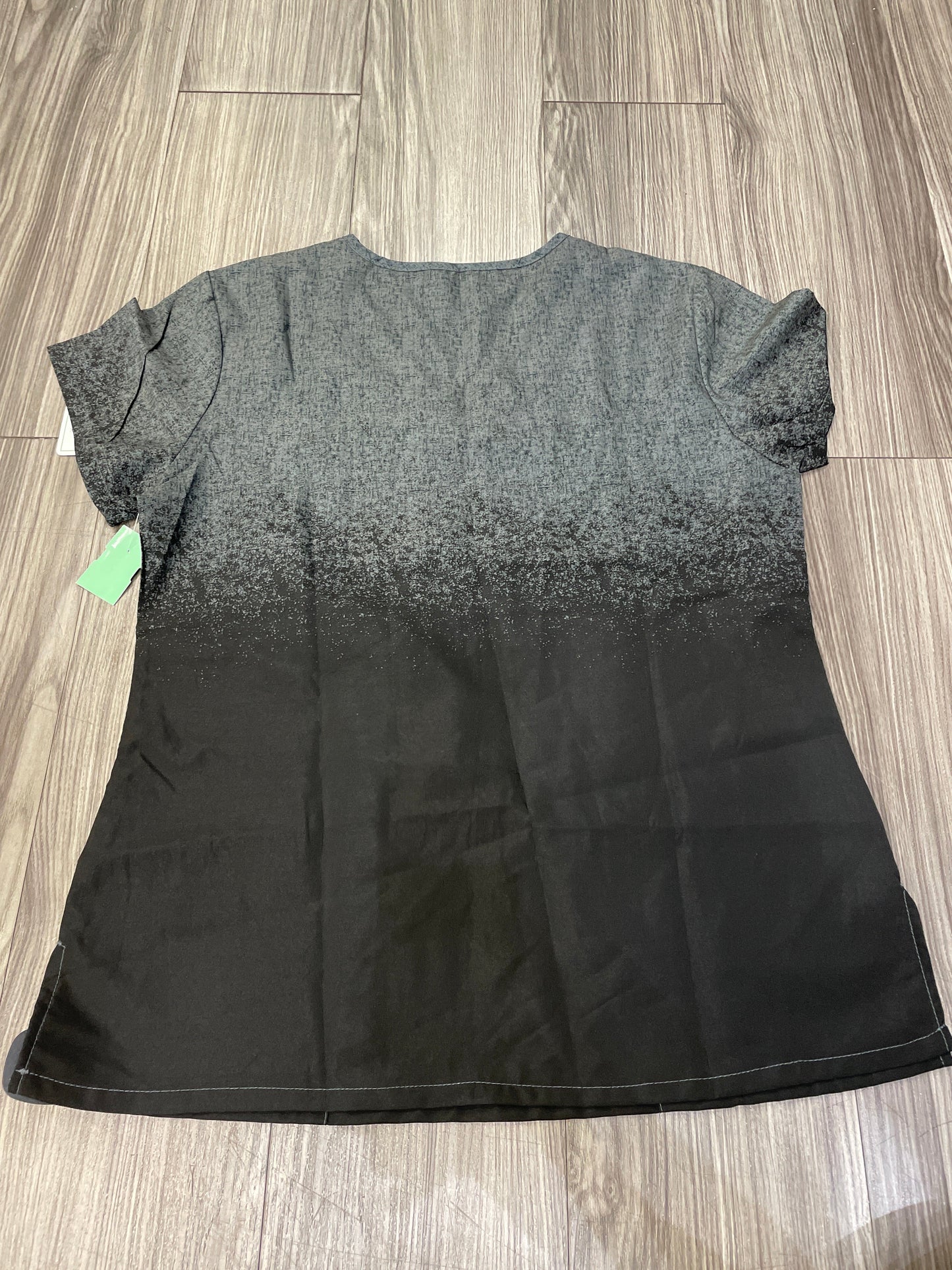 Black & Grey Top Short Sleeve Clothes Mentor, Size L