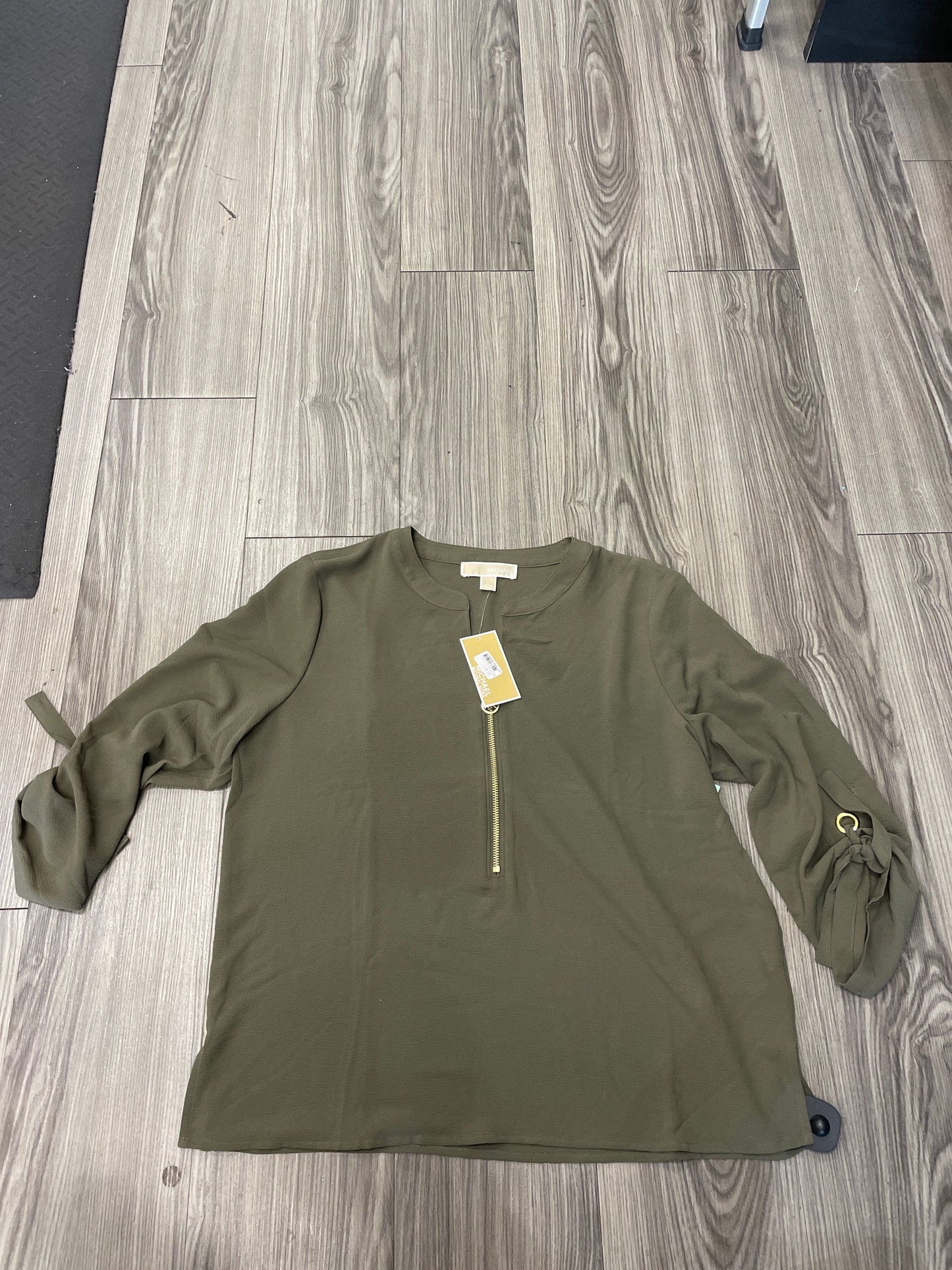 Green Top Long Sleeve Michael Kors, Size Large