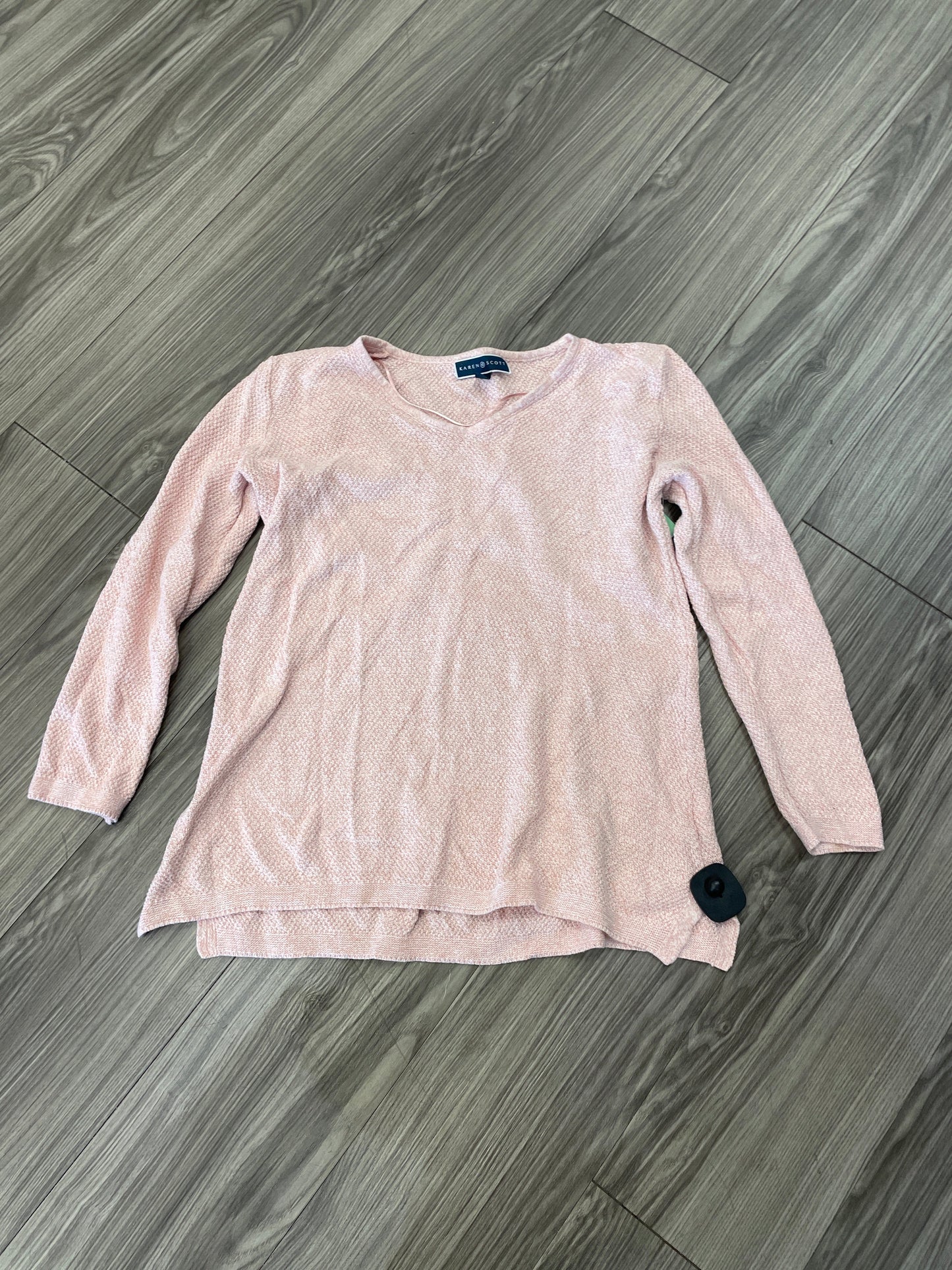 Top Long Sleeve By Karen Scott In Pink, Size: M