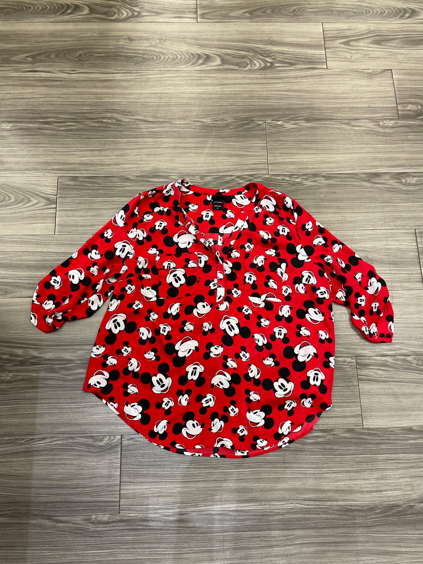 Top Long Sleeve By Disney Store In Red, Size: 2x