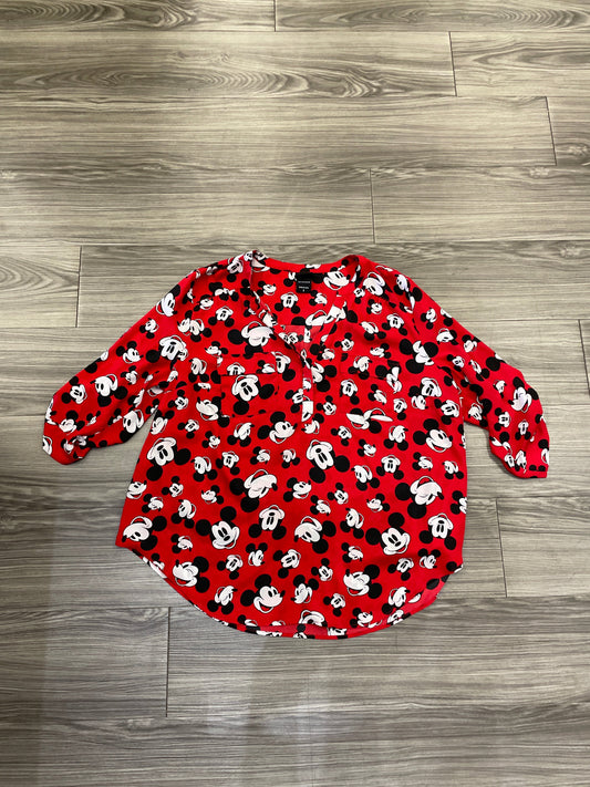 Top Long Sleeve By Disney Store In Red, Size: 2x