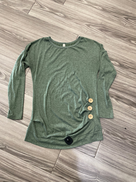 Top Long Sleeve By Clothes Mentor In Green, Size: M