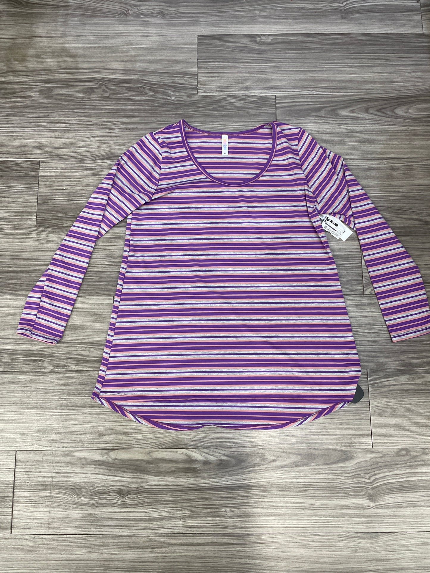 Top Long Sleeve By Lularoe In Striped Pattern, Size: Xl