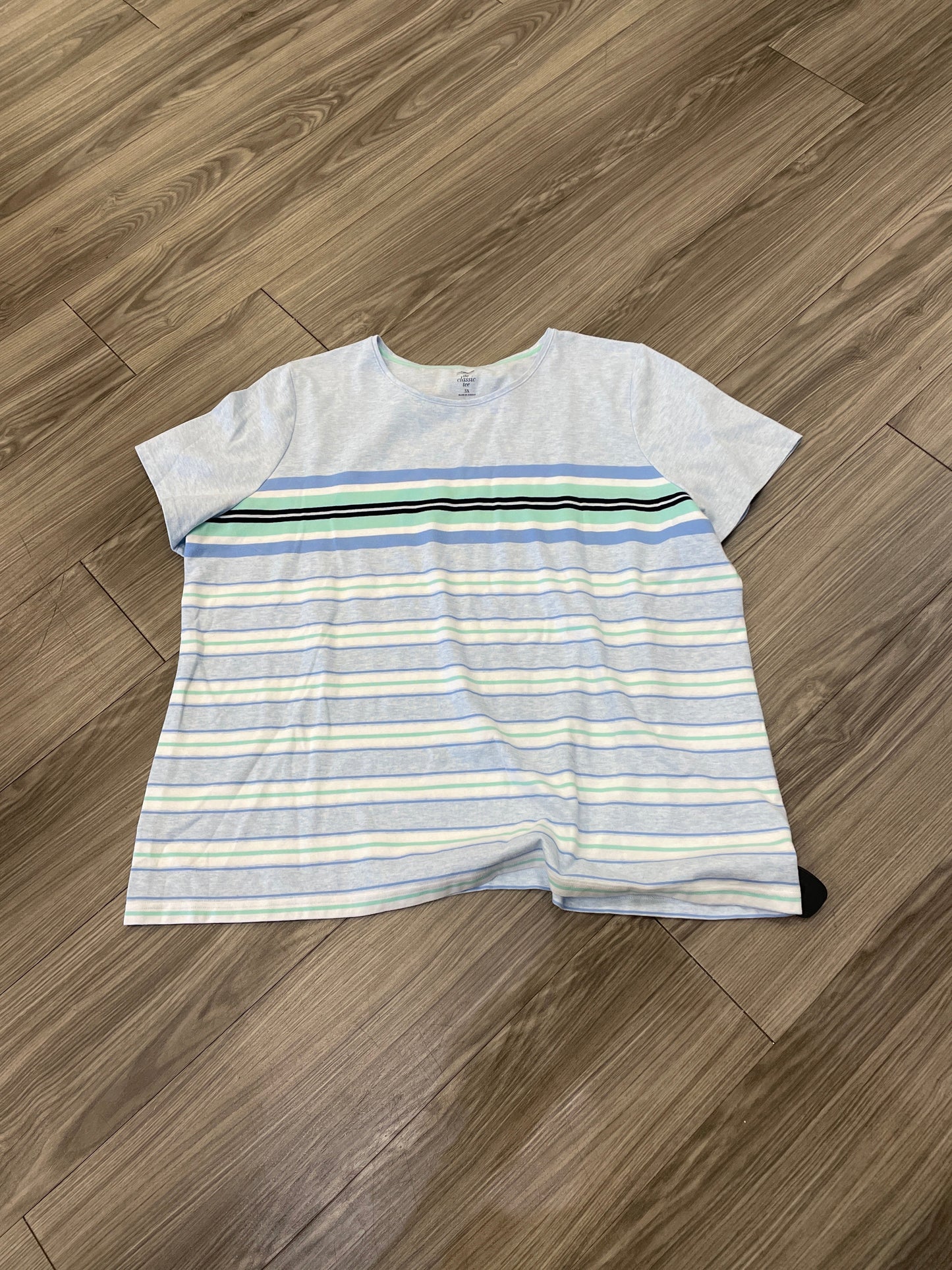 Top Short Sleeve By Croft And Barrow In Striped Pattern, Size: 3x