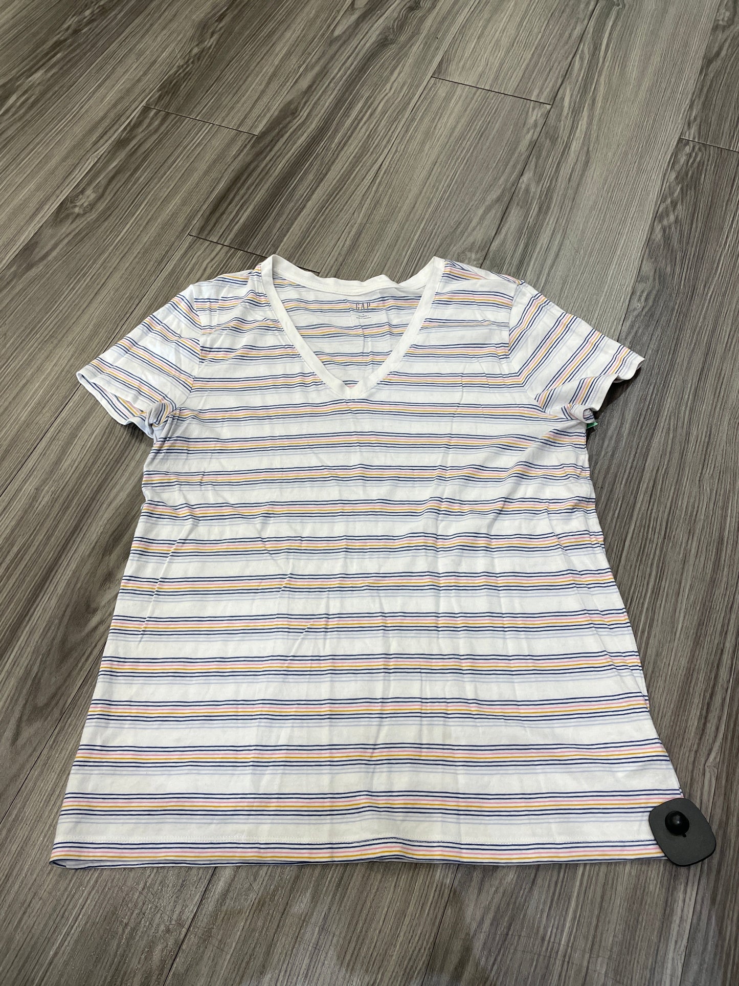 Top Short Sleeve By Gap In Striped Pattern, Size: L