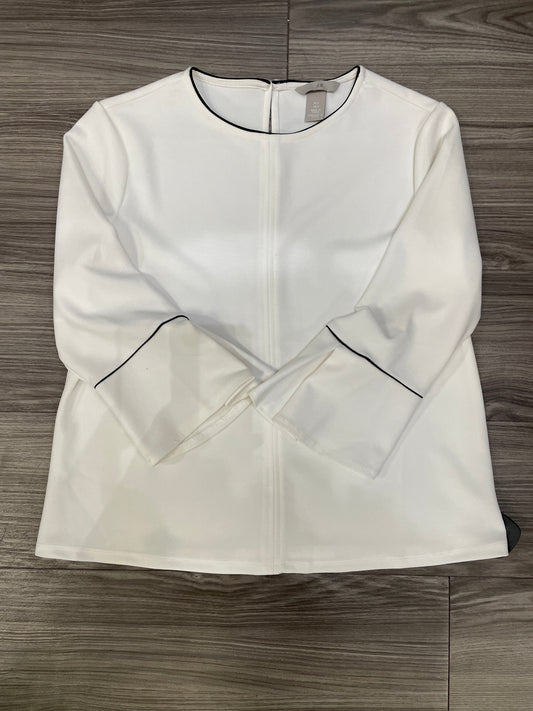 Top Long Sleeve By H&m In White, Size: S