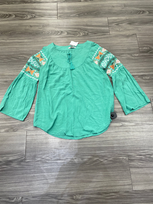 Top Long Sleeve By Ariat In Teal, Size: S