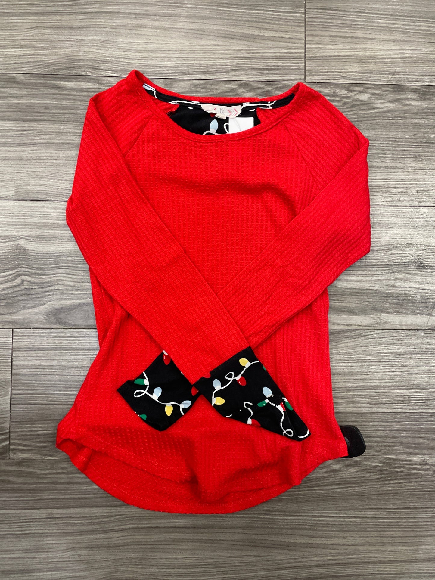 Top Long Sleeve By Pink Rose In Red, Size: Xs