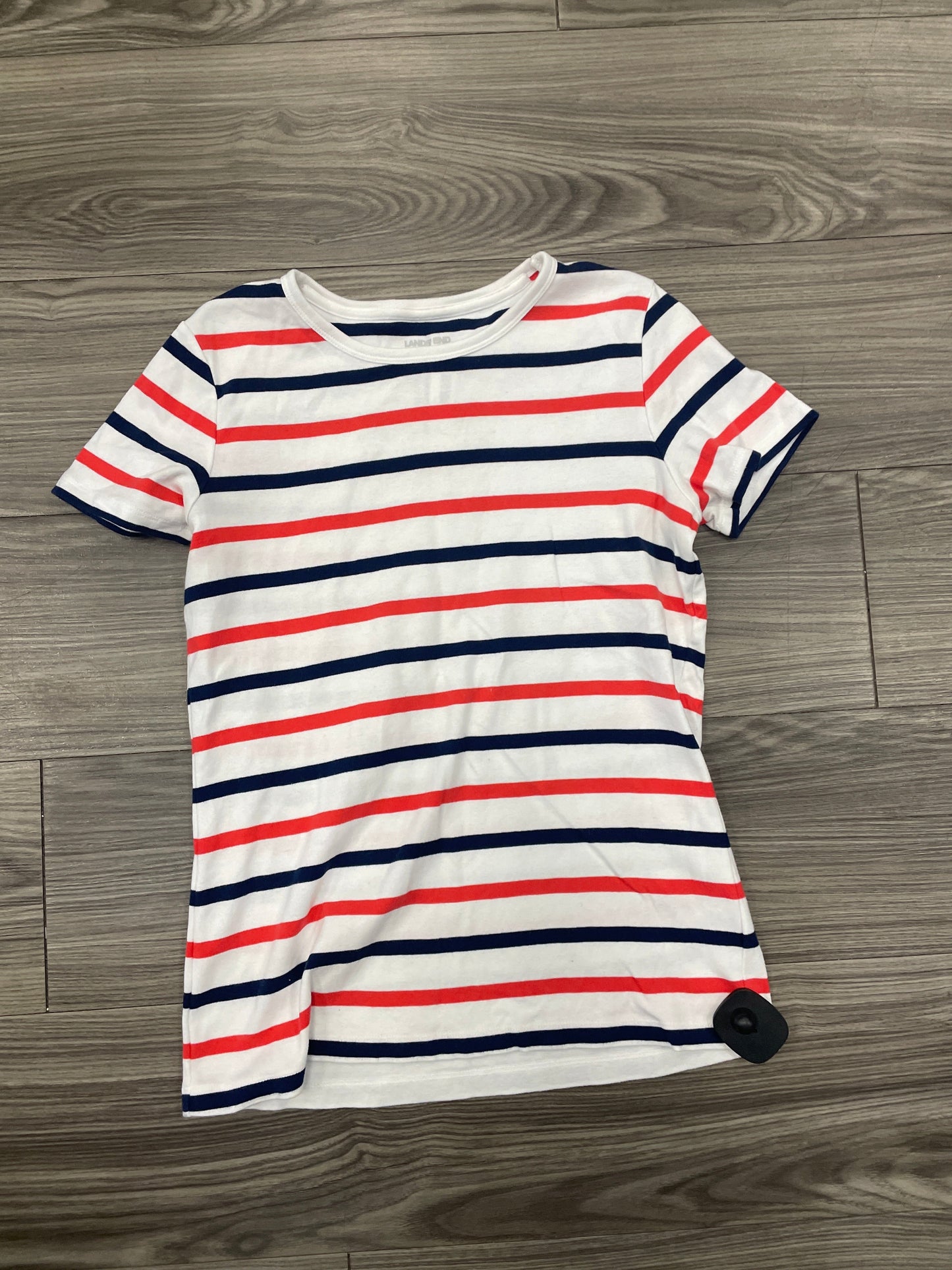 Top Short Sleeve By Lands End In Striped Pattern, Size: S