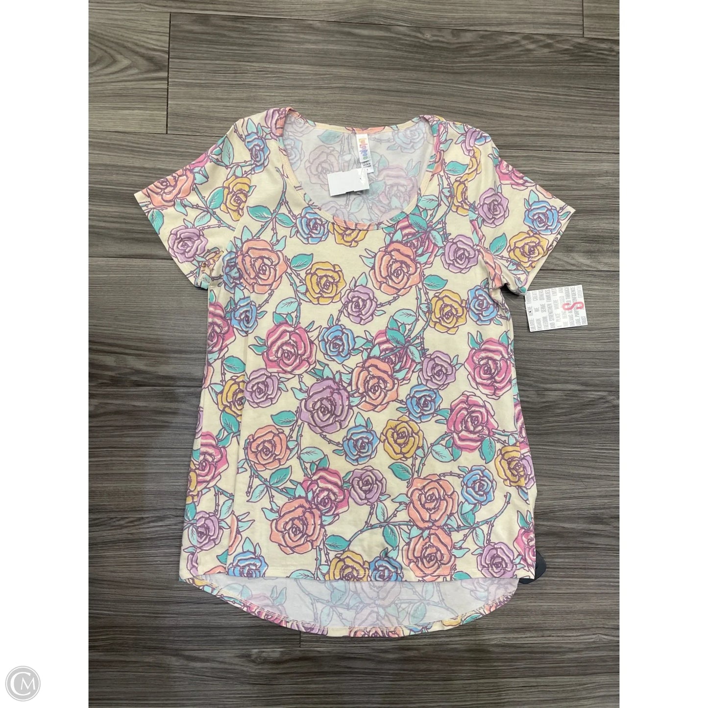 Top Short Sleeve By Lularoe In Floral Print, Size: S