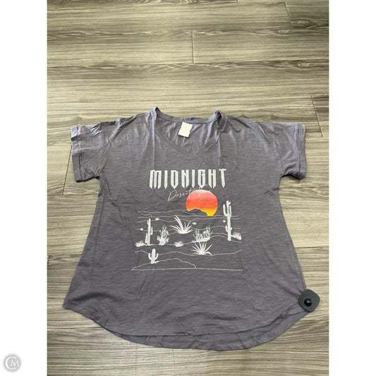 Top Short Sleeve By Cato In Grey, Size: L