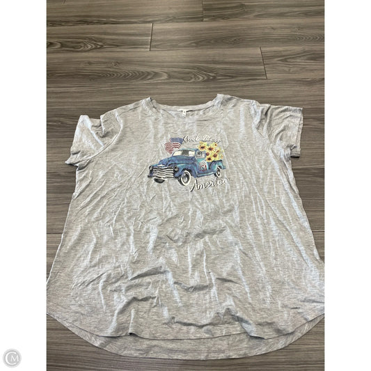 Top Short Sleeve By Maurices In Grey, Size: Xxl