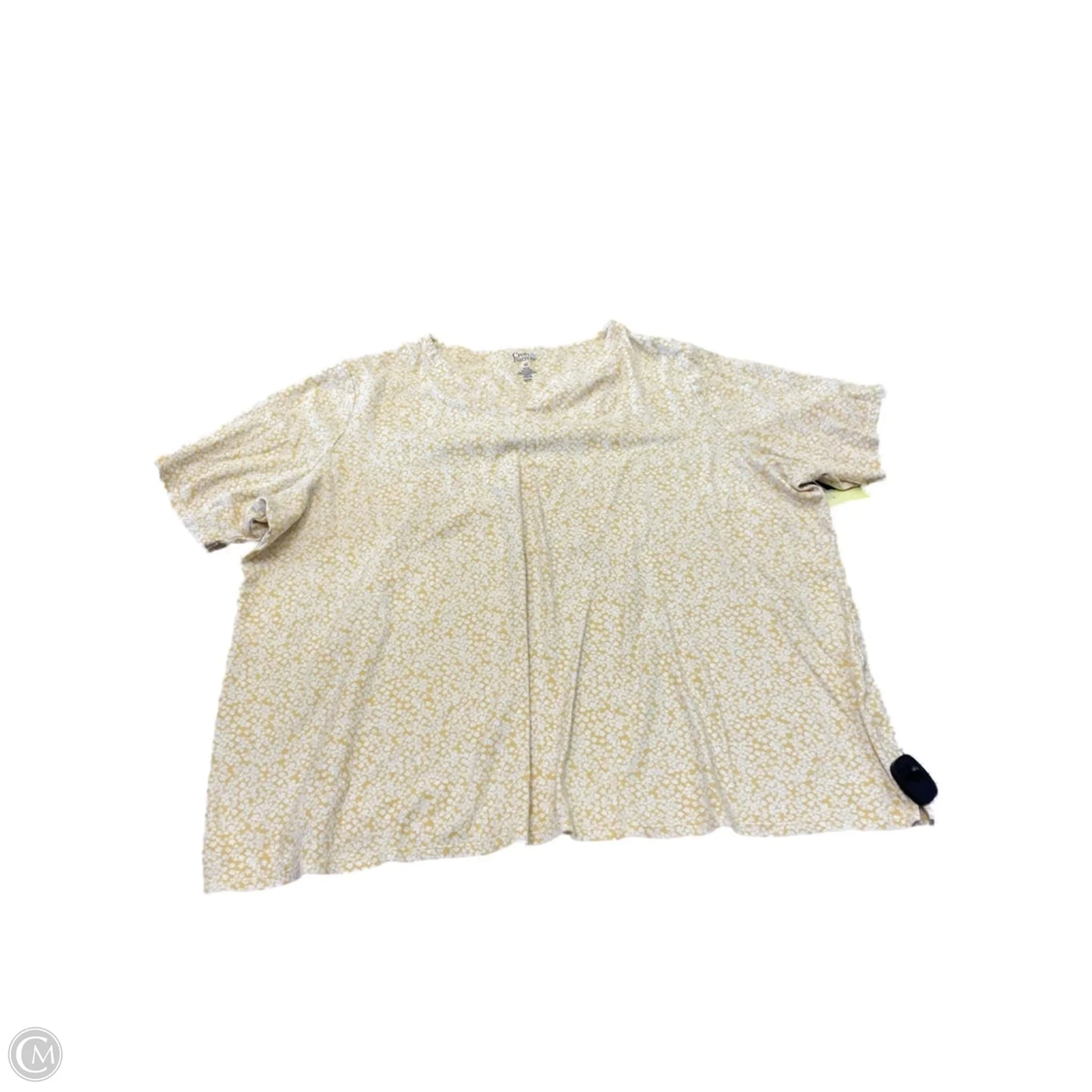 Top Short Sleeve Basic By Croft And Barrow In Yellow, Size: 4x
