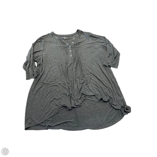 Top Long Sleeve Basic By Croft And Barrow In Grey, Size: 3x