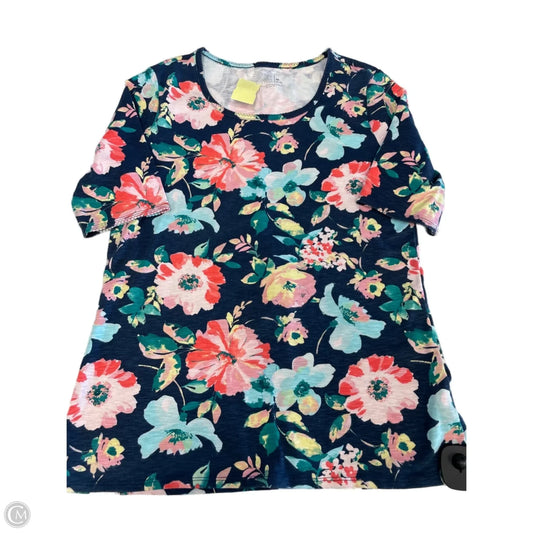 Top 3/4 Sleeve By Time And Tru In Floral Print, Size: M
