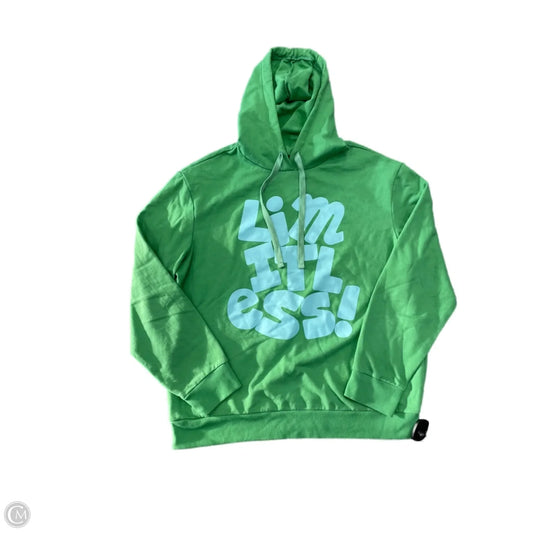 Sweatshirt Hoodie By Clothes Mentor In Green, Size: M