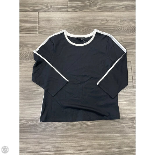 Top Long Sleeve Basic By Tahari In Black, Size: Xl