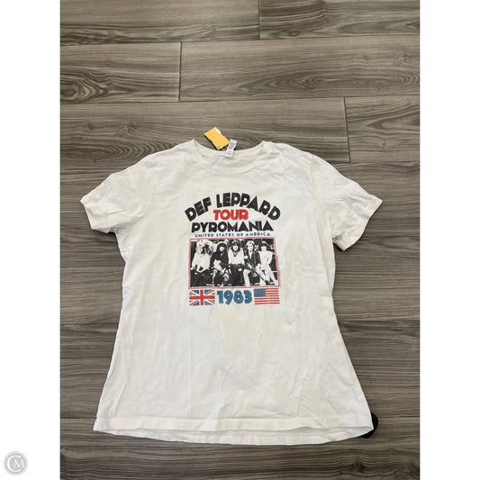 Top Short Sleeve By Bella + Canvas In White, Size: L