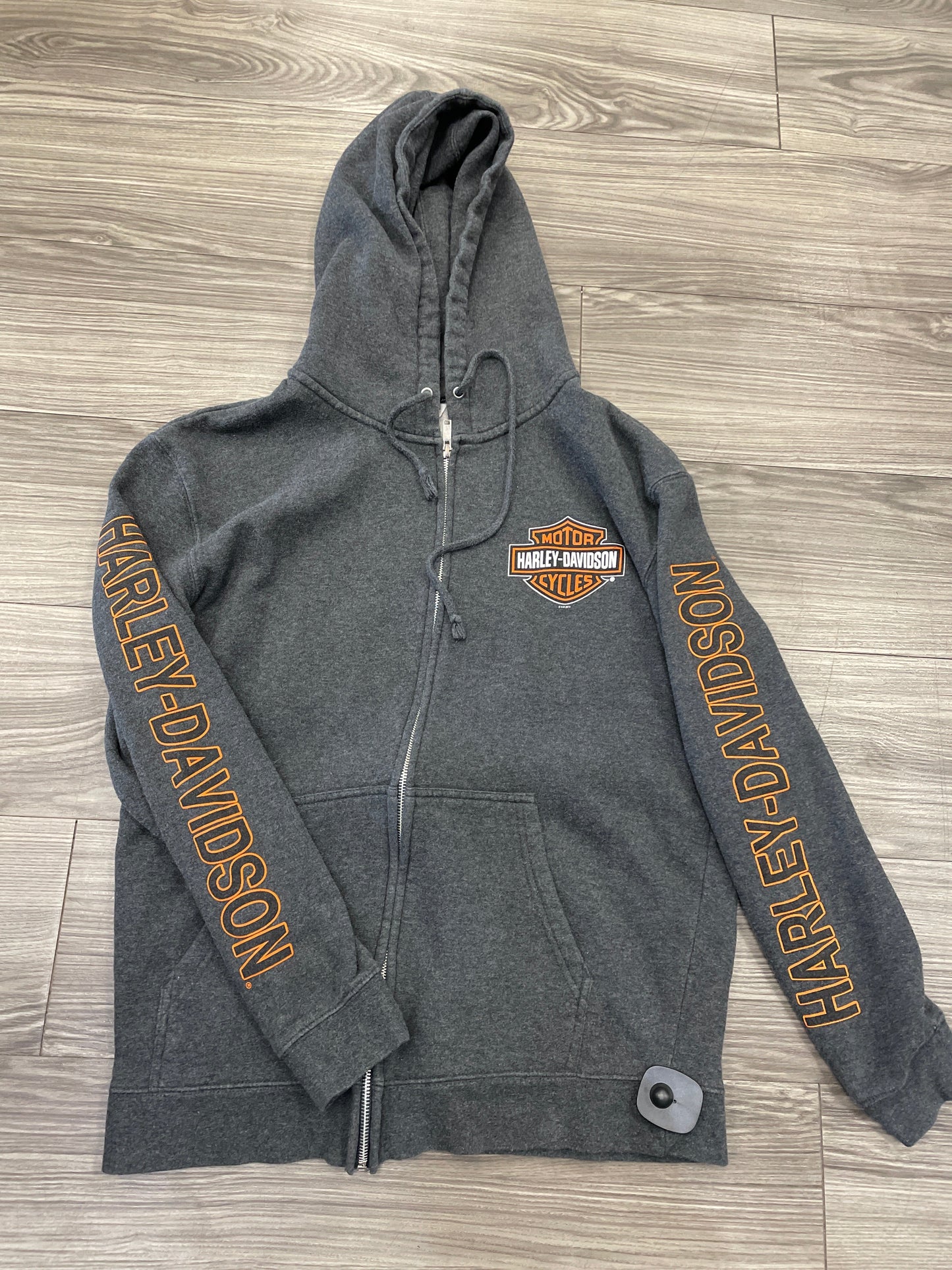 Sweatshirt Hoodie By Harley Davidson In Grey, Size: M