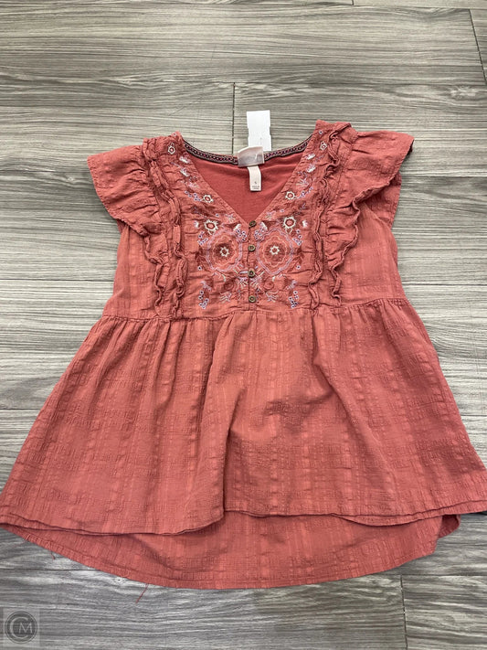 Top Short Sleeve By Knox Rose In Red, Size: S