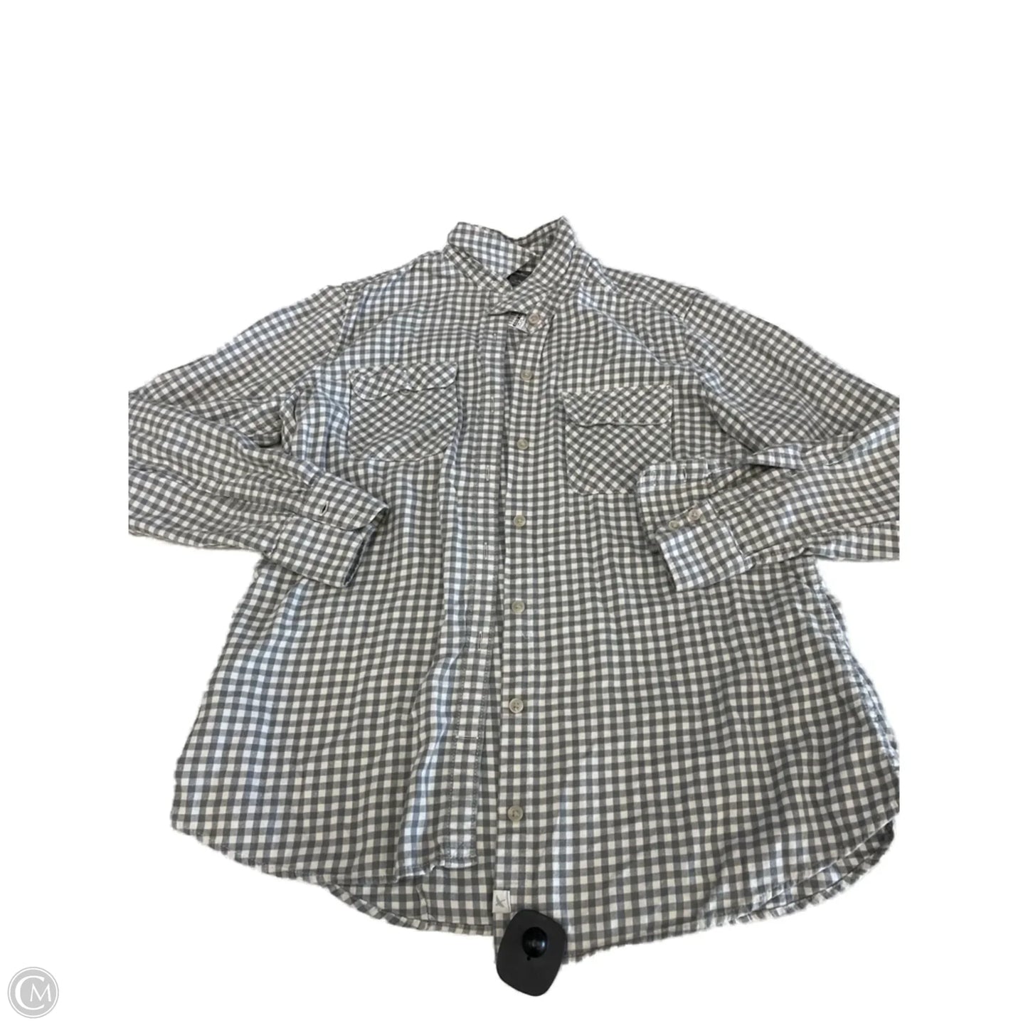 Top Long Sleeve By Eddie Bauer In Plaid Pattern, Size: L